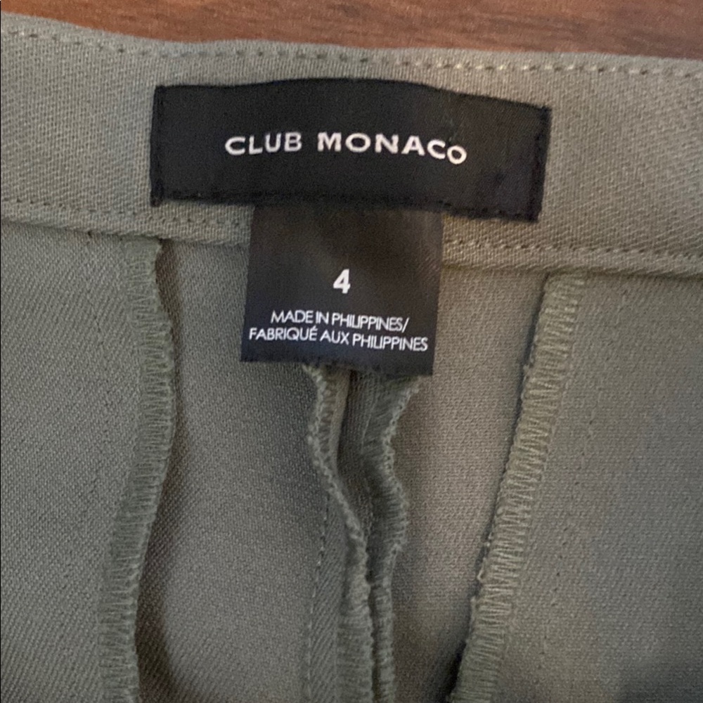 Club Monaco Green Slim Trousers with zippers - Picture 7 of 9